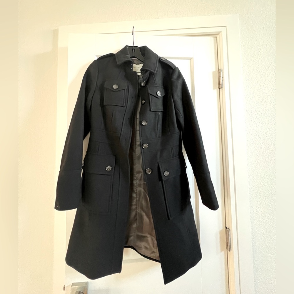 Banana republic coat, black xs